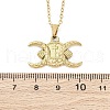 Crescent Moon Cross 304 Stainless Steel Pendant Necklaces NJEW-M096-30G-3
