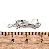 Brass Micro Pave Clear Cubic Zirconia Interlocking Clasps KK-C075-27P-3
