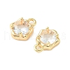 Brass Micro Pave Cubic Zirconia Charms KK-L208-10G-07-3