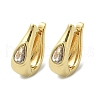 Teardrop Brass Micro Pave Clear Cubic Zirconia Hoop Earrings EJEW-D311-109G-2