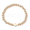 3Pcs 3 Styles CCB Plastic Beads & Opaque Acrylic Beads & ABS Plastic Imitation Pearl Round Beads Stretch Bracelet Set BJEW-JB11605-3