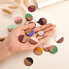 Cheriswelry 18Pcs 9 Colors Opaque Resin & Walnut Wood Pendants RESI-CW0001-17-14