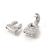 Arch Brass Micro Pave Clear Cubic Zirconia Fold Over Clasps KK-V008-22P-2