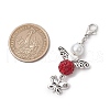 6Pcs 6 Colors Angel & Butterfly Alloy Beaded & Polymer Clay Pave Rhinestone Beaded Pendant Decoration HJEW-JM03068-4