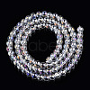 Electroplate Transparent Glass Beads Strands GLAA-T032-T4mm-AB13-3