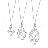 3Pcs 3 Sizes Stainless Steel Macrame Pouch Empty Stone Holder for Necklace Makings NJEW-JN04825-1