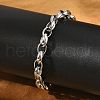 304 Stainless Steel Oval Link Chains Bracelets for Men & Women BJEW-D042-35P-1