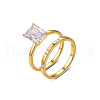 925 Sterling Silver Pave Cubic Zirconia Finger Rings for Couple AG7275-1-2