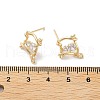 Brass Micro Pave Cubic Zirconia Stud Earring Findings KK-E107-13G-3