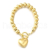 Brass Round Beads Charm Bracelets for Women BJEW-D317-06G-4