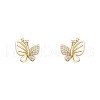 Butterfly Alloy Crystal Rhinestone Stud Earrings FS-WG77936-01-5