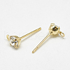 Brass Stud Earring Findings X-KK-S347-149-1