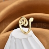 Rack Plating Brass Cuff Finger Rings for Women RJEW-M028-36G-4