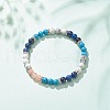 Natural Lapis Lazuli(Dyed) & Gemstone Round Beaded Bracelet for Women BJEW-JB08336-02-2