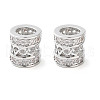 Brass Micro Pave Clear Cubic Zirconia Beads KK-U028-21P-2
