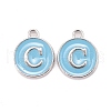 Platinum Plated Alloy Enamel Charms X-ENAM-S118-04C-P-1