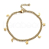 304 Stainless Steel Moon & Star Charm Bracelets BJEW-R021-05G-4