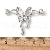 Brass Pave Clear Cubic Zirconia Fold Over Clasps KK-M320-01P-3