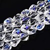 Electroplate Transparent Glass Beads Strands EGLA-N017-02A-1