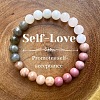 Opalite & Natural Rhodochrosite & Green Aventurine & Quartz Crystal Round Bead Stretch Bracelets WG6A8BD-03-1