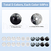 SUNNYCLUE 300Pcs 5 Colors Transparent Glass Beads GLAA-SC0002-42B-2