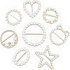  8Pcs 8 Styles Alloy Buckles JEWB-NB0001-07-1