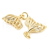 Rack Plating Brass Micro Pave Clear Cubic Zirconia Pendants KK-F089-03G-2