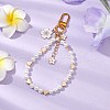Shell Pearl Beads Strap & Flower Alloy Enamel Pendant Decorations HJEW-JM02019-2