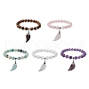 Natural Gemstone Stretch Bracelets BJEW-JB10095-1