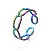 304 Stainless Steel Oval Wrap Cuff Ring RJEW-N038-093-4