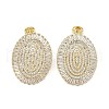 Rack Plating Brass Micro Pave Cubic Zirconia Stud Earring EJEW-C081-40G-1