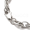 304 Stainless Steel Oval Link Chain Bracelets BJEW-D030-11A-P-3