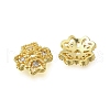 Flower Brass Micro Pave Cubic Zirconia Bead Caps KK-K300-01D-G-2