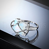 Brass & Opalite Finger Rings FS-WG78CCB-02-2