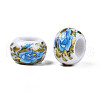 Flower Printed Opaque Acrylic Rondelle Beads SACR-S305-27-J02-3