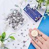 SUNNYCLUE 80Pcs 201 Stainless Steel Textured Flat Round Stud Earring Findings STAS-SC0008-50-3