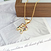 Brass Pave Colorful Cubic Zirconia Heart Initial Pendant Necklaces for Women WGF6021-21-1