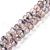 Transparent Electroplate Glass Beads Strands GLAA-F122-02B-1