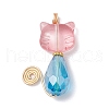 Electroplate Glass Beaded  Pendants PALLOY-JF03996-3