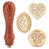 CRASPIRE 3Pcs 3 Style Wax Seal Brass Stamp Head DIY-CP0006-39-1