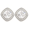 Cubic Zirconia Rhombus Stud Earrings EJEW-I304-15P-2