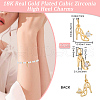 Beebeecraft 10Pcs Brass Micro Pave Cubic Zirconia Stilettos Charms ZIRC-BBC0002-79-2