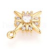 Brass Micro Pave Clear Cubic Zirconia Pendants KK-T075-24G-2