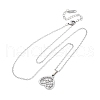 Mesh Heart 304 Stainless Steel Pendant Necklaces NJEW-M096-12P-2