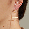 Classic Minimalist Stainless Steel Cross Dangle Earrings SK8644-2