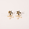 Stylish Flower Stainless Steel Dangle Stud Earrings TE8091-4
