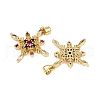 Brass Micro Pave Cubic Zirconia Pendants KK-S526-45G-2