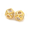 Brass Micro Pave Clear Cubic Zirconia Beads KK-B096-21G-2