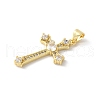 Brass Micro Pave Cubic Zirconia Pendants KK-P294-07G-04-2