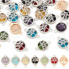   28pcs 7 colors Glass Connector Charms GLAA-PH0002-56P-1